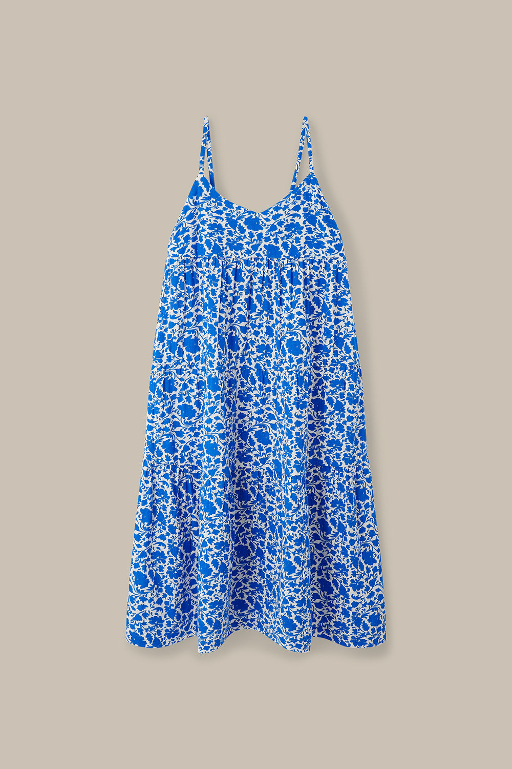 Mable - Cotton Dress in Blue Floral