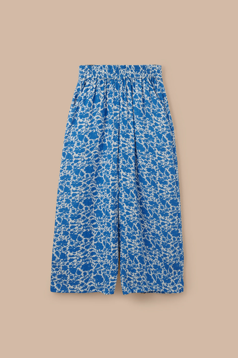 Maddie - Cotton Trousers in Summer Edit Blue Floral