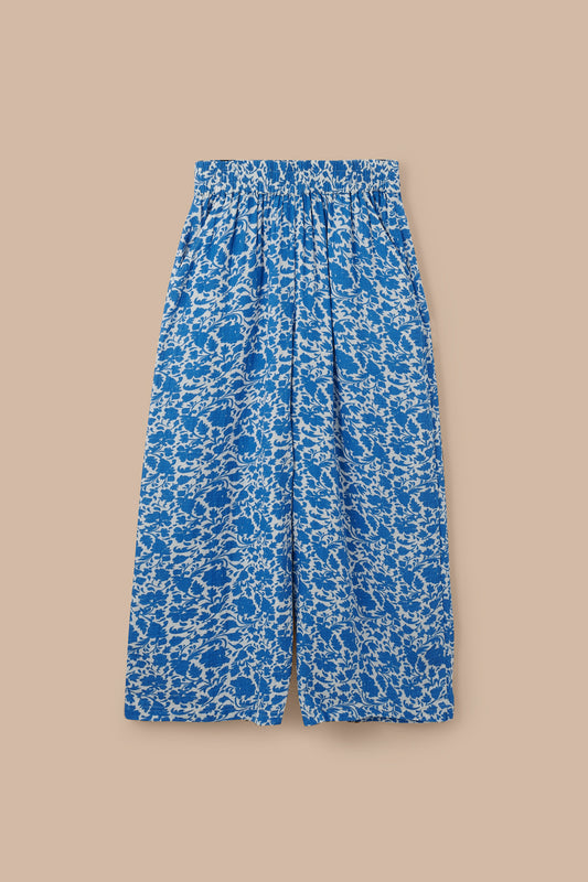 Maddie - Cotton Trousers in Summer Edit Blue Floral