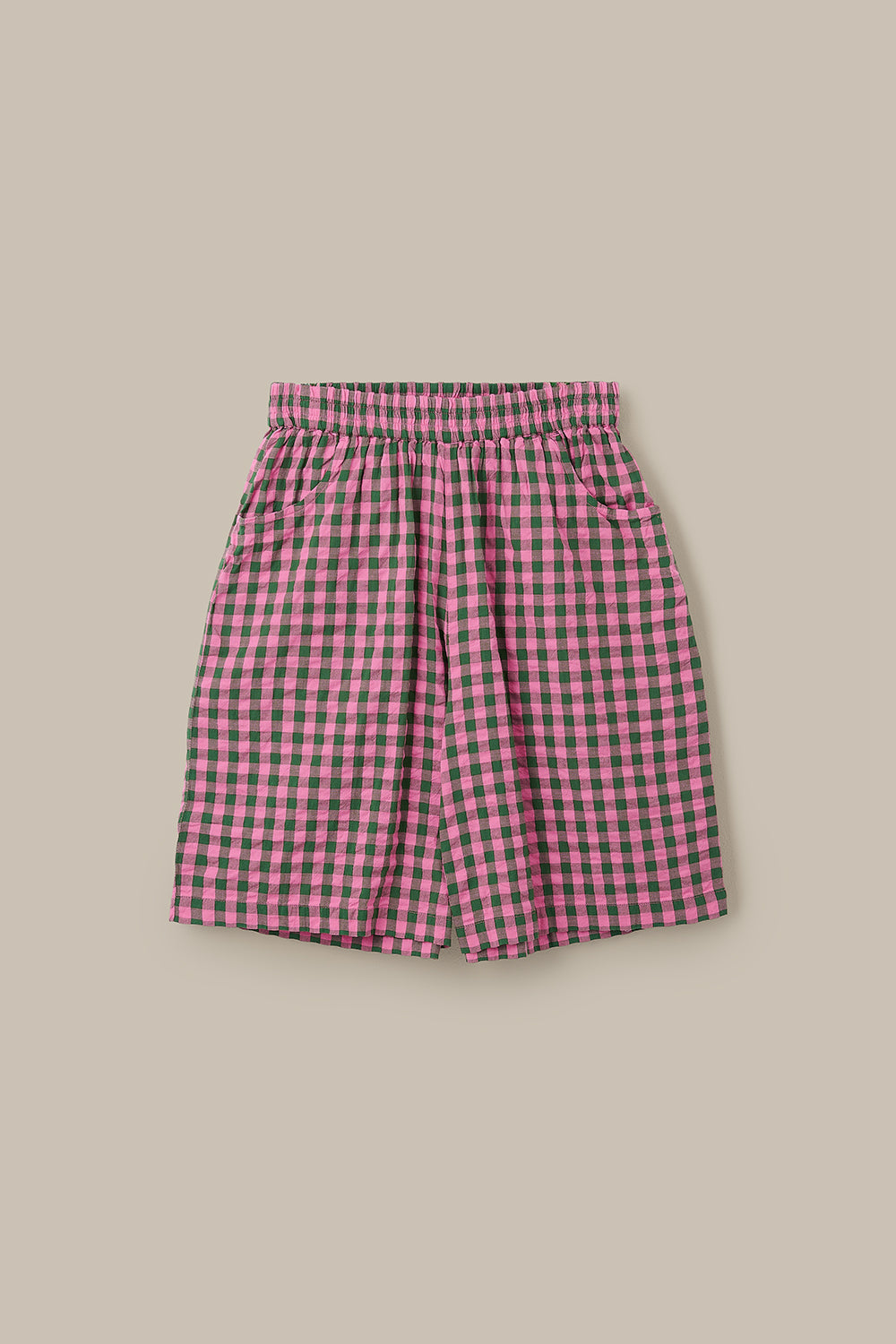 Madero - Cotton Shorts in Pink & Green Gingham
