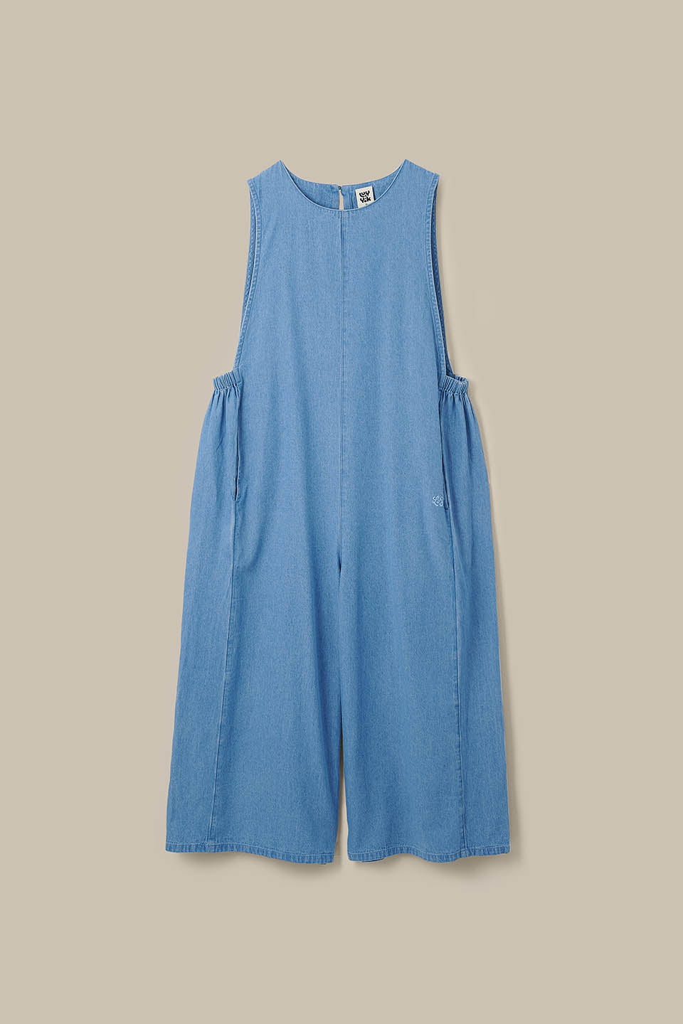 IMPERFECT - Tilda - Cotton Wide Leg Jumpsuit in Light Blue