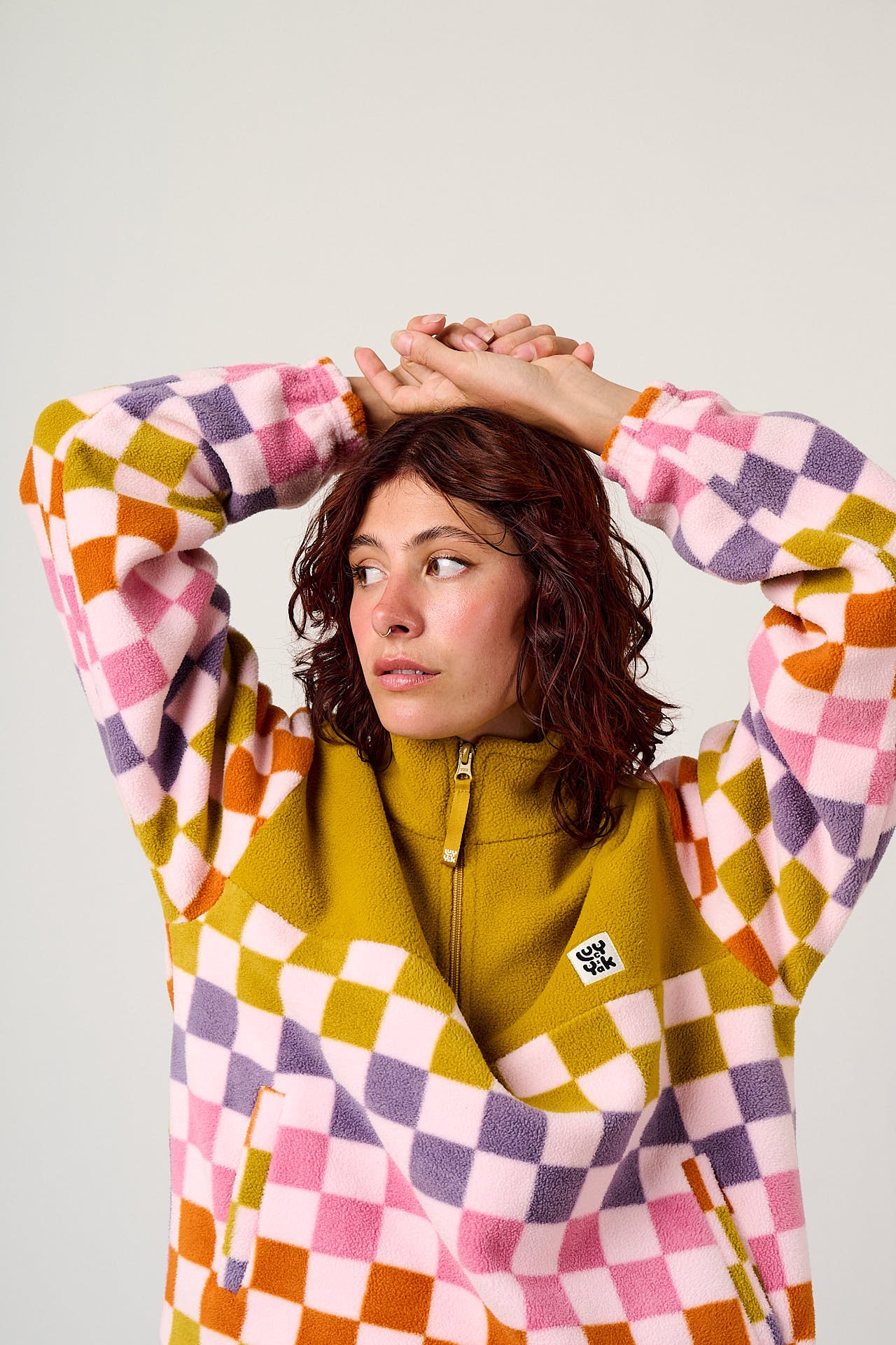 Stevie - Polar Fleece in Retro Picnic Checkerboard