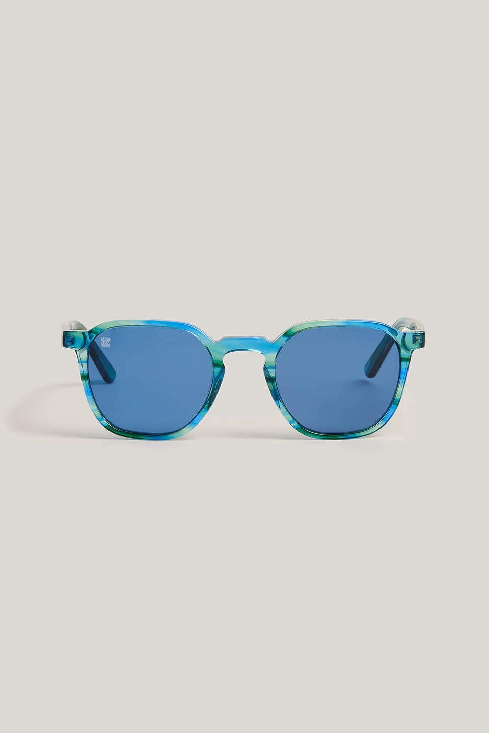 IMPERFECT - Tupelo - Sunglasses Green Swirl with Blue Lens