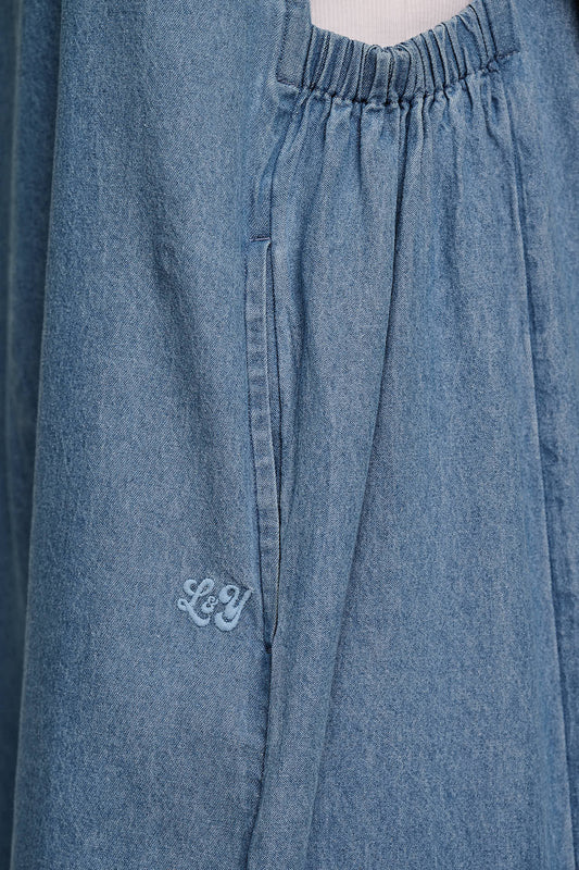 IMPERFECT - Tilda - Cotton Wide Leg Jumpsuit in Light Blue