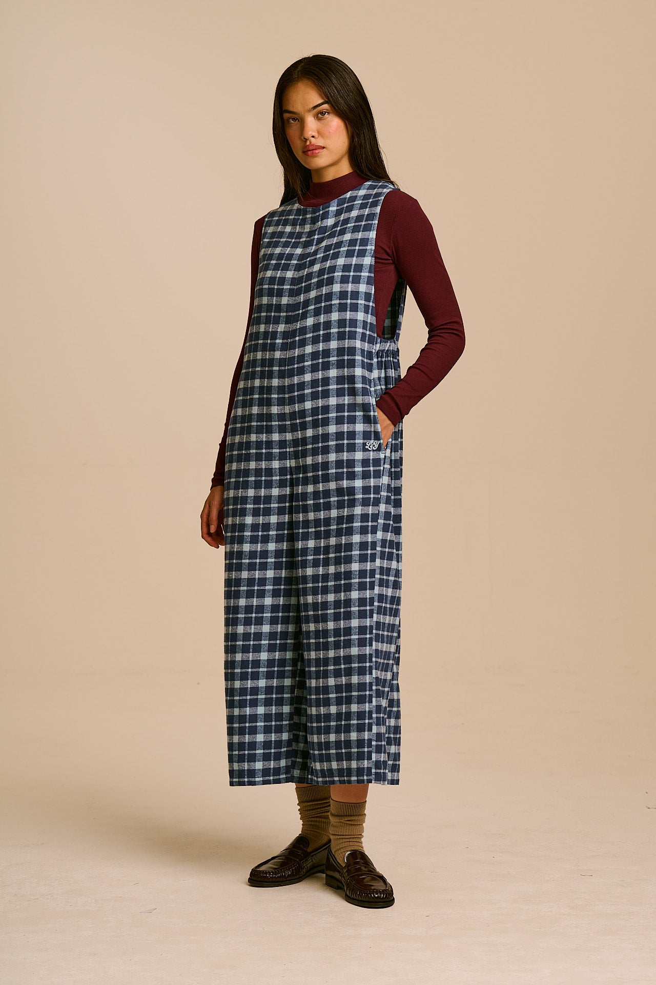 Tilda - Organic Brushed Cotton Jumpsuit in Ahoy Check