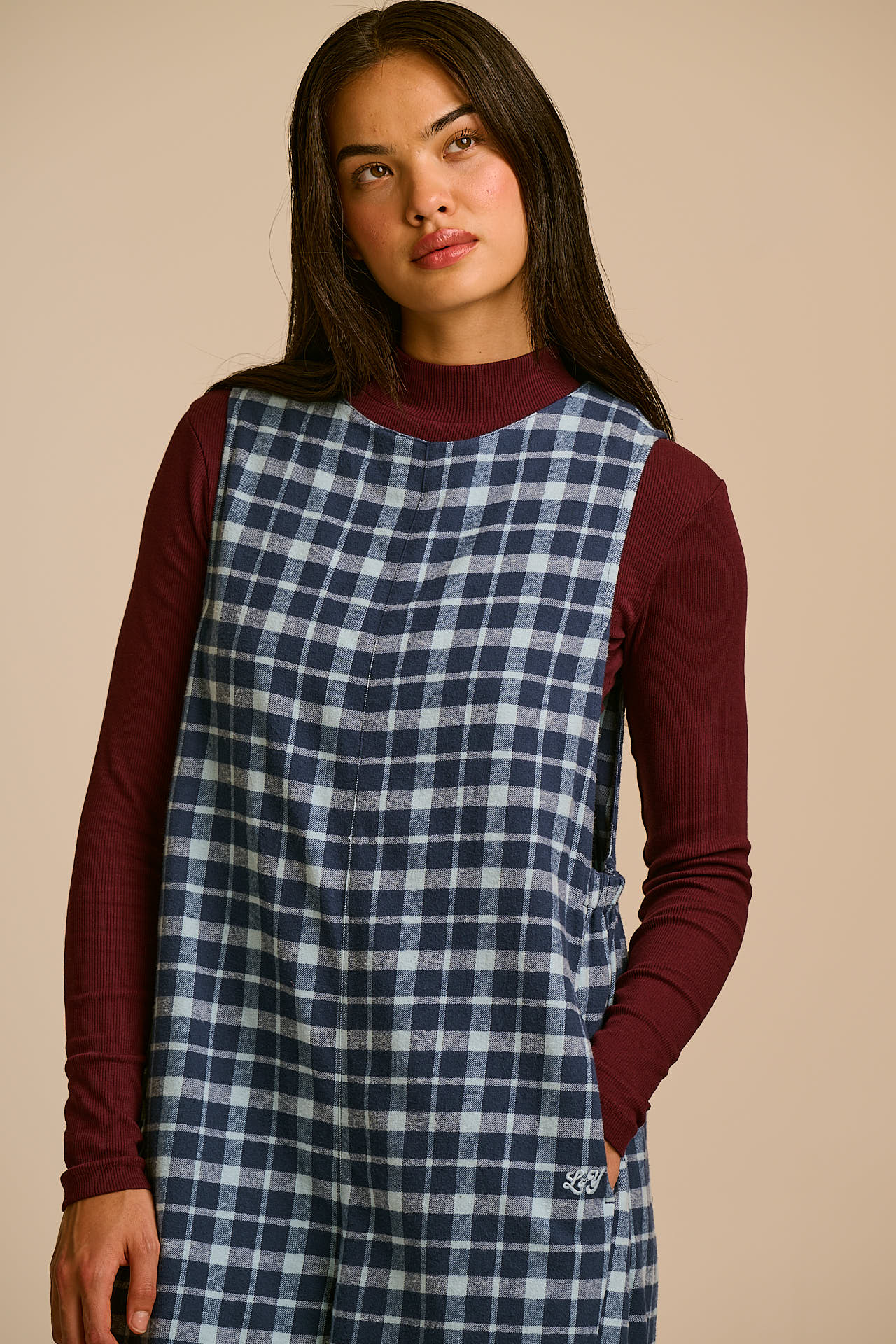 Tilda - Organic Brushed Cotton Jumpsuit in Ahoy Check