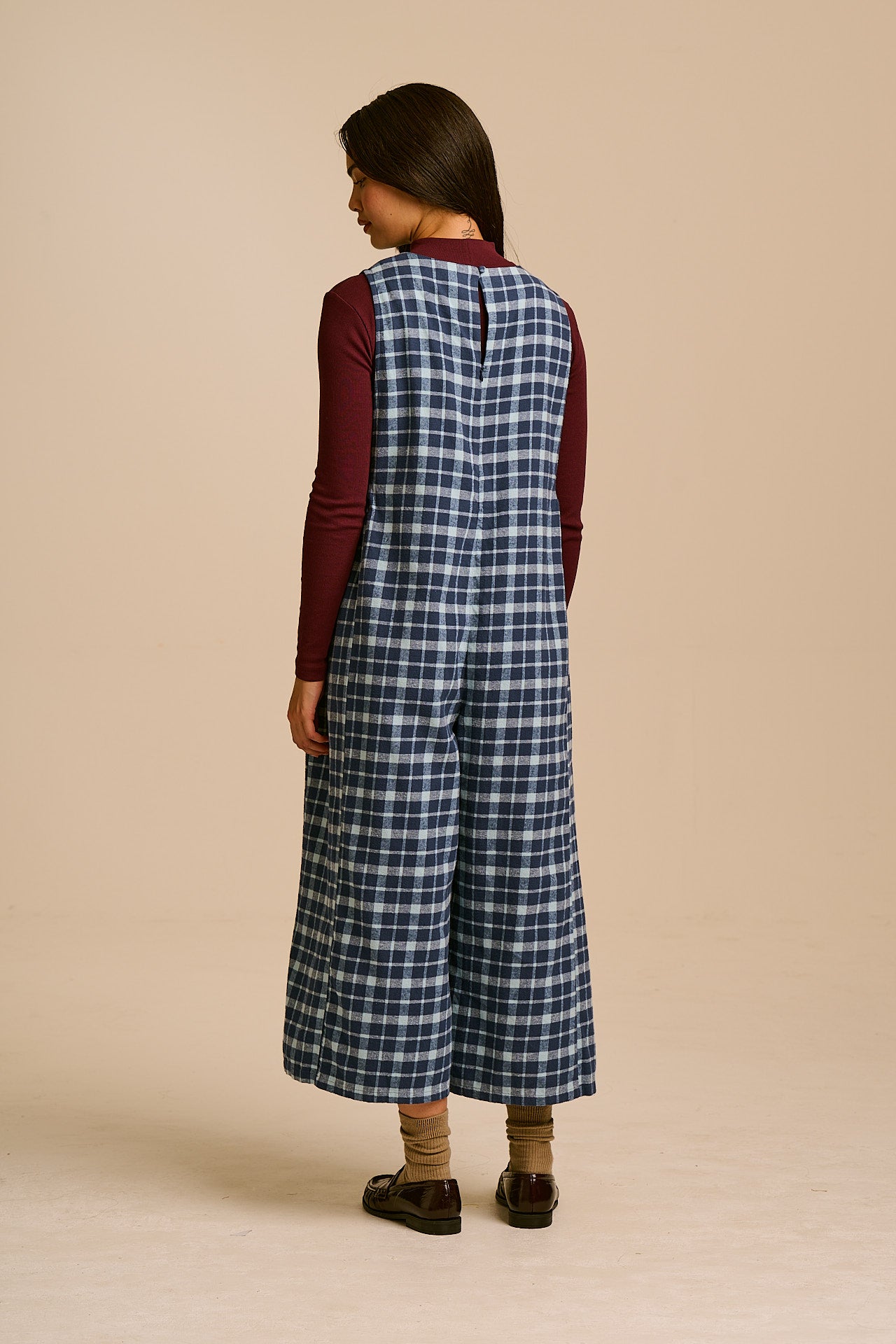 Tilda - Organic Brushed Cotton Jumpsuit in Ahoy Check