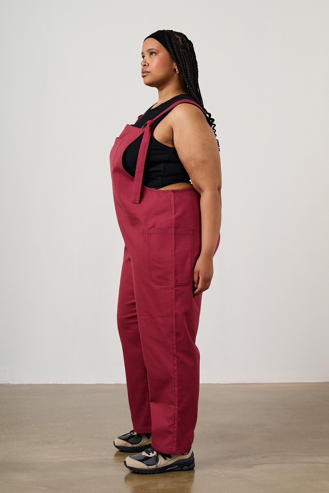 Una - Cotton Dungarees in Burgundy