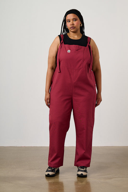 Una - Cotton Dungarees in Burgundy