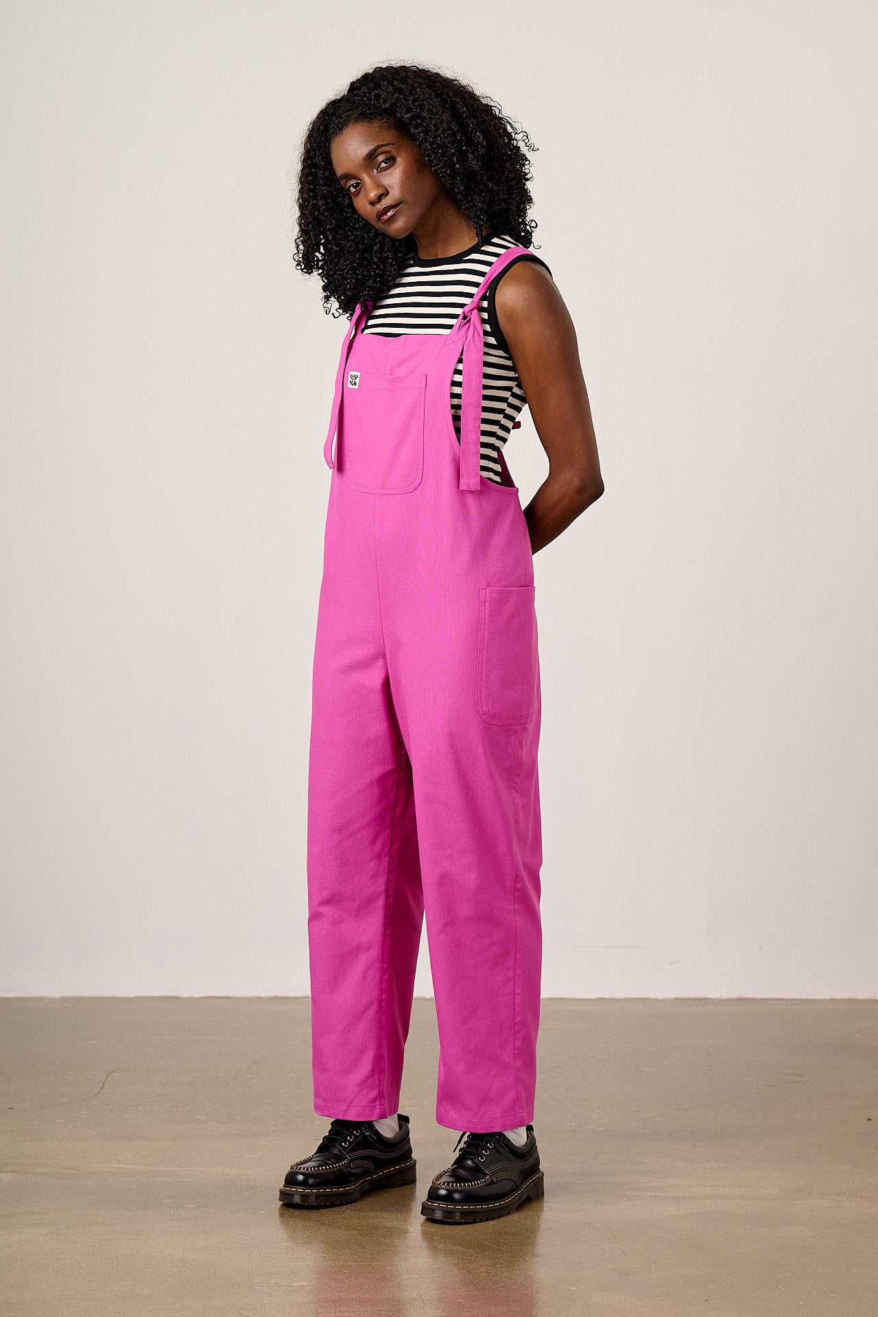Una - Cotton Dungarees in Purple Orchid