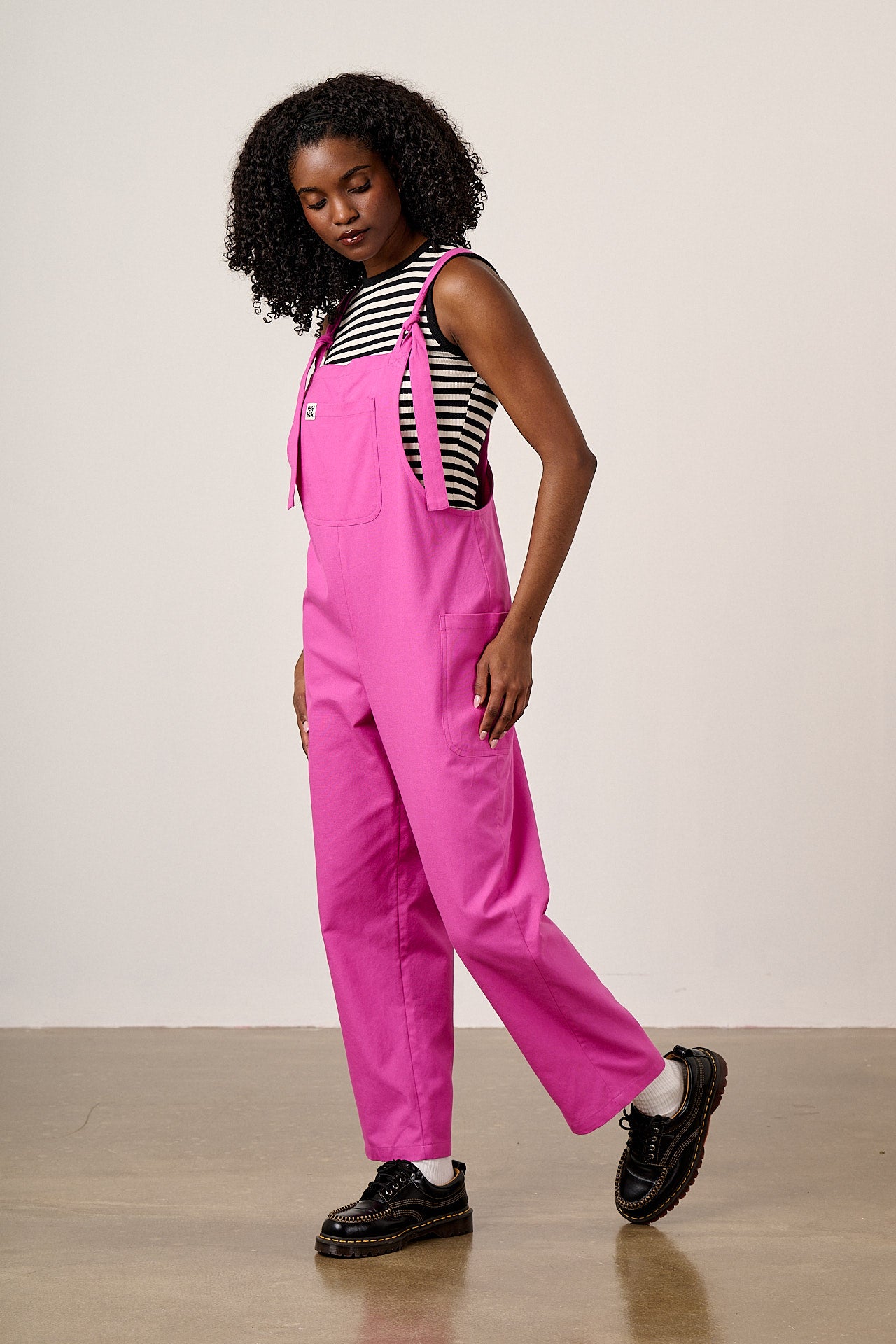 Una - Cotton Dungarees in Purple Orchid