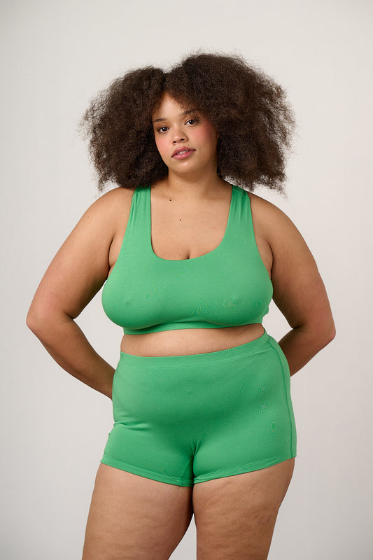 IMPERFECT - Emil - Viscose Crop Top in Kelly Green