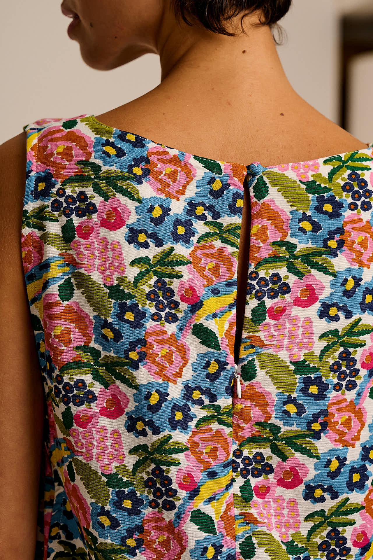 Zadie - Cotton & Viscose Playsuit in Ivory Birdie Floral (POS)