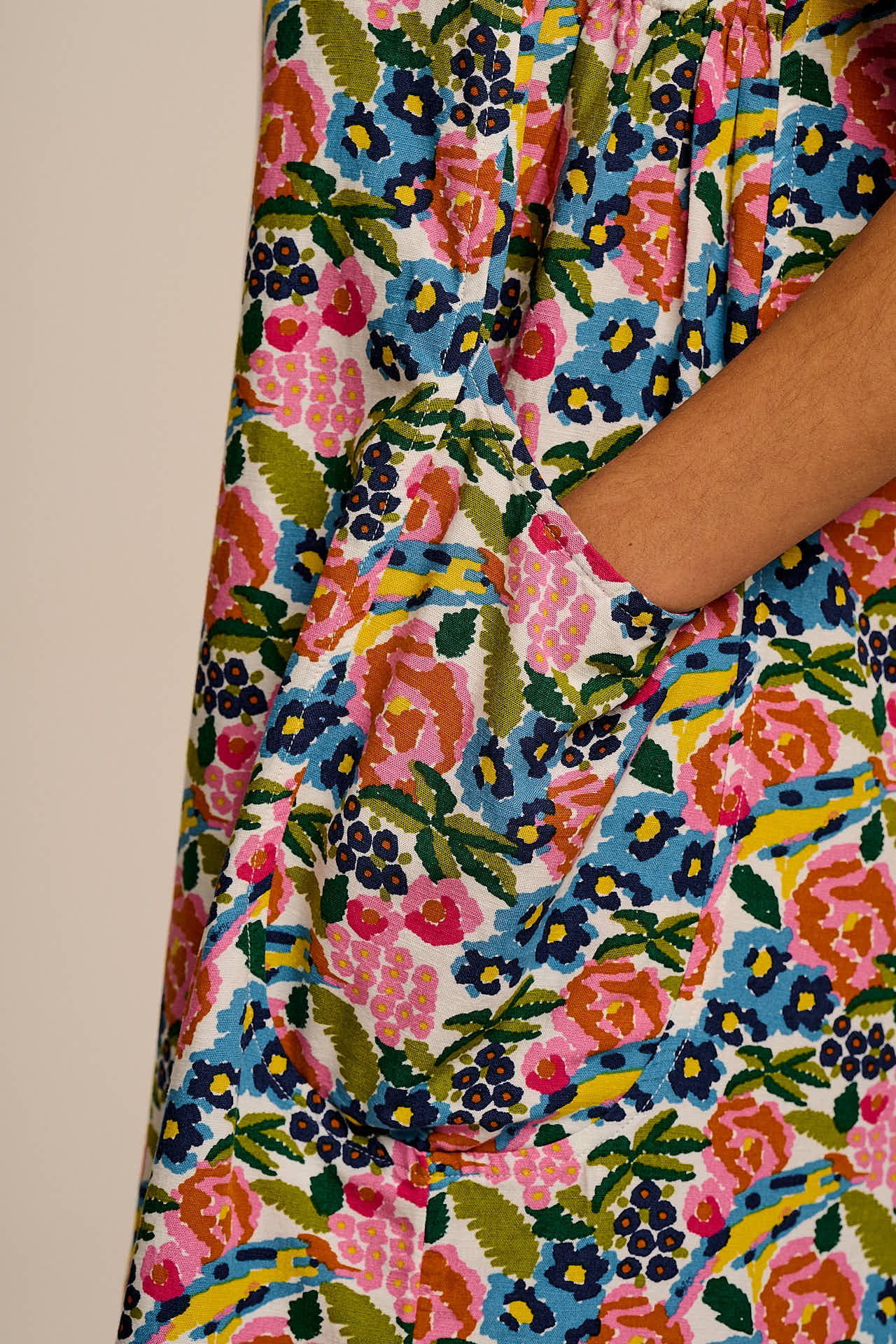 Zadie - Cotton & Viscose Playsuit in Ivory Birdie Floral (POS)