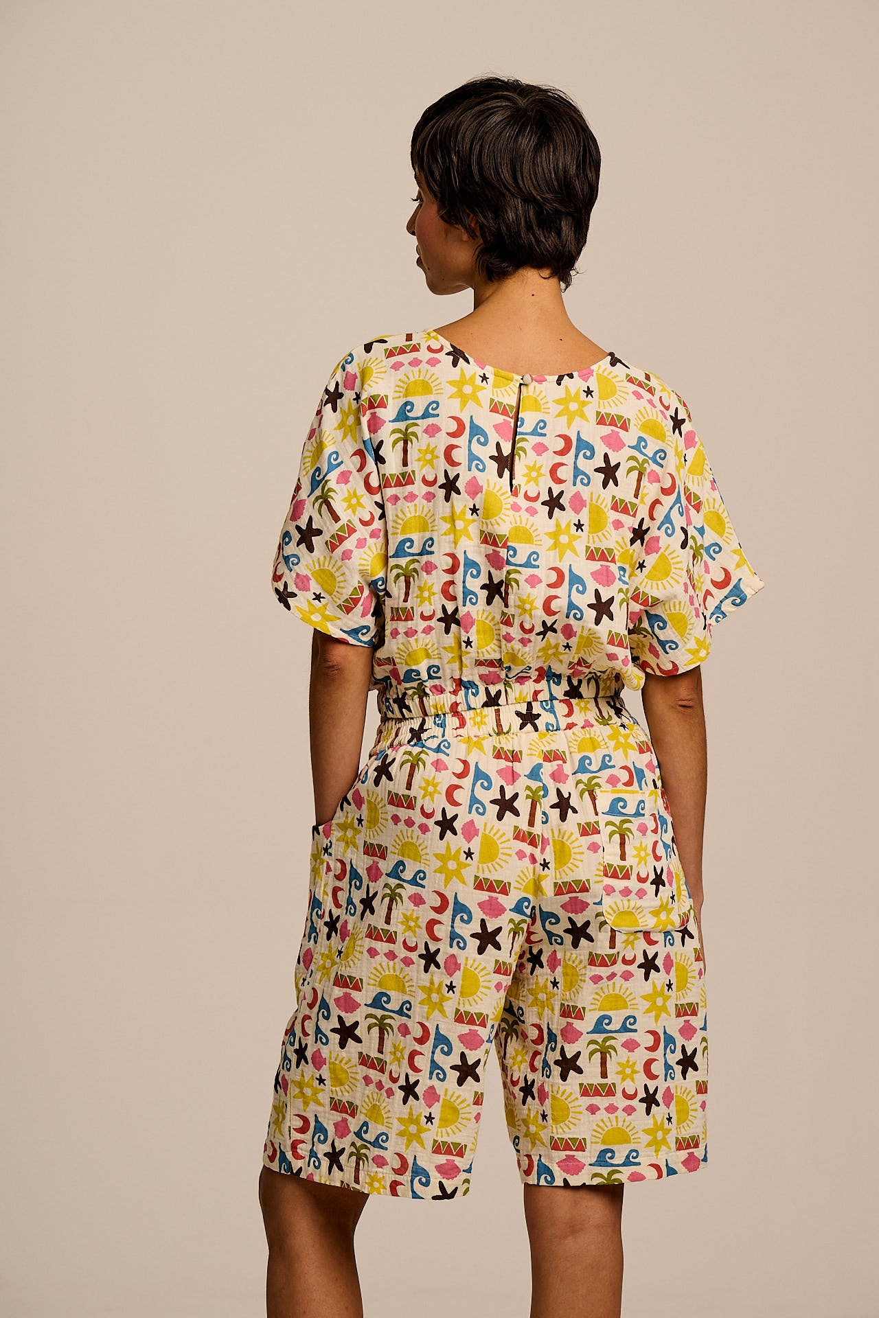 Madero - Cotton Shorts in Coastal Beach Tile