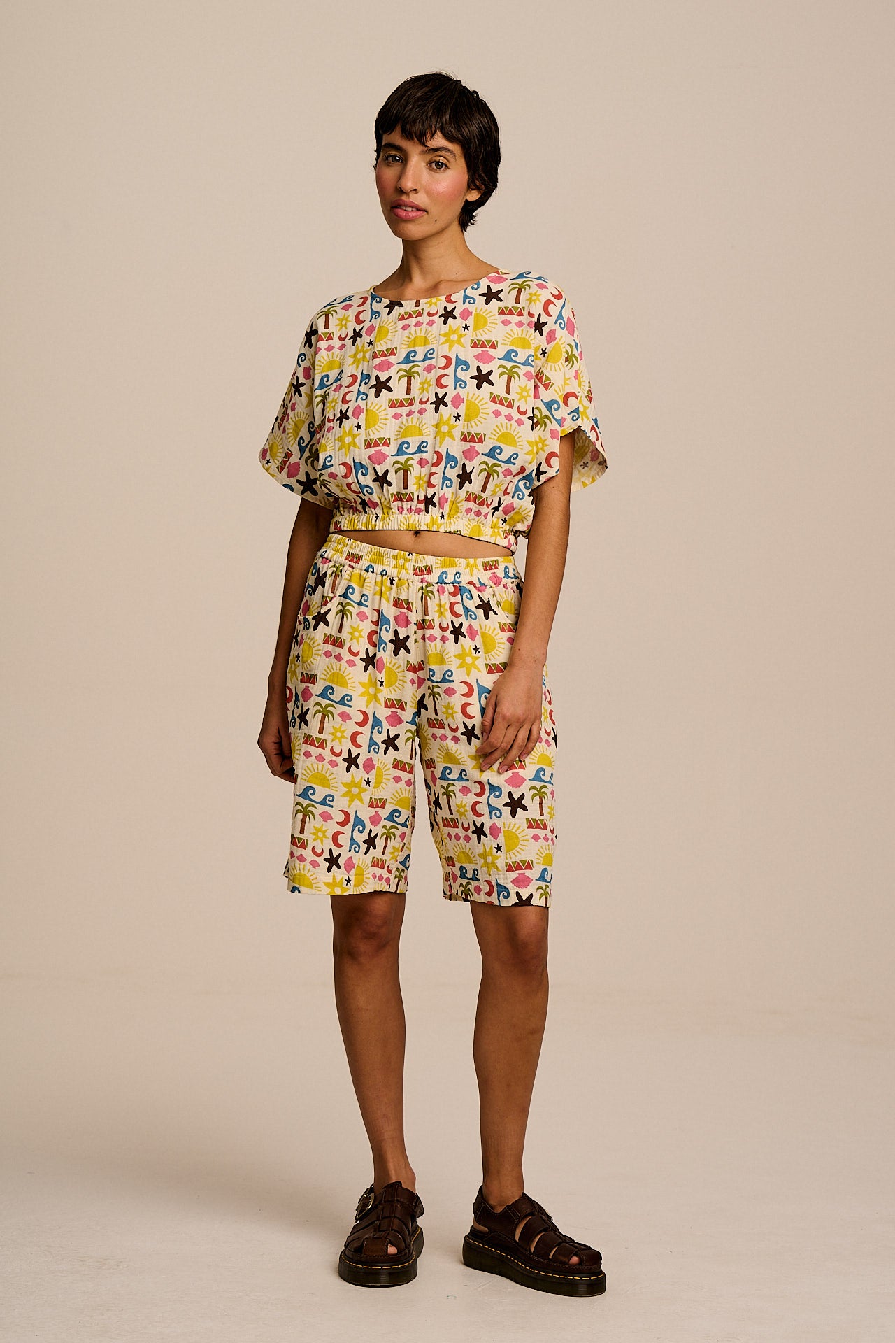 Madero - Cotton Shorts in Coastal Beach Tile