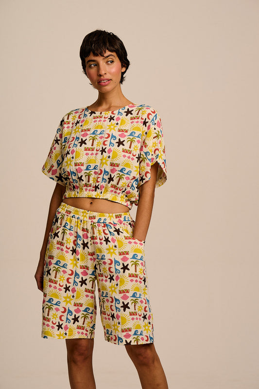 Madero - Cotton Shorts in Coastal Beach Tile