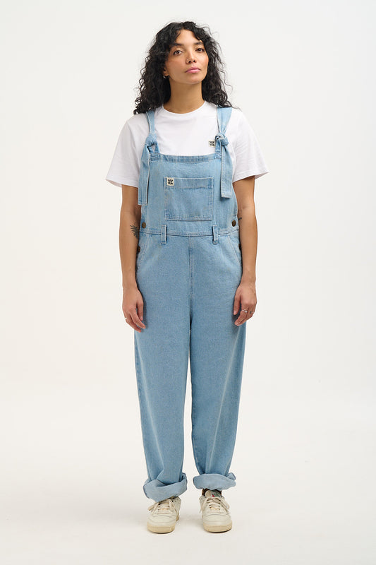 Easton - Denim Dungaree in Light Wash Blue